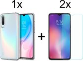 Xiaomi Mi 9 SE hoesje siliconen case transparant hoesjes cover hoes - 2x Xiaomi Mi 9 SE screenprotector