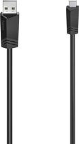 Hama USB-kabel USB 2.0 USB-A stekker, USB-mini-B stekker 0.75 m Zwart, Zilver 00200605