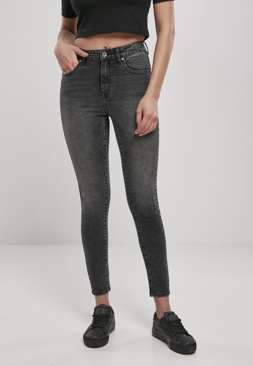 Urban Classics High Waist Skinny jeans 26/30 inch Zwart