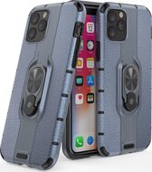 Apple iPhone 11 Pro Hoesje - Mobigear - Armor Ring Serie - Hard Kunststof Backcover - Blauw - Hoesje Geschikt Voor Apple iPhone 11 Pro