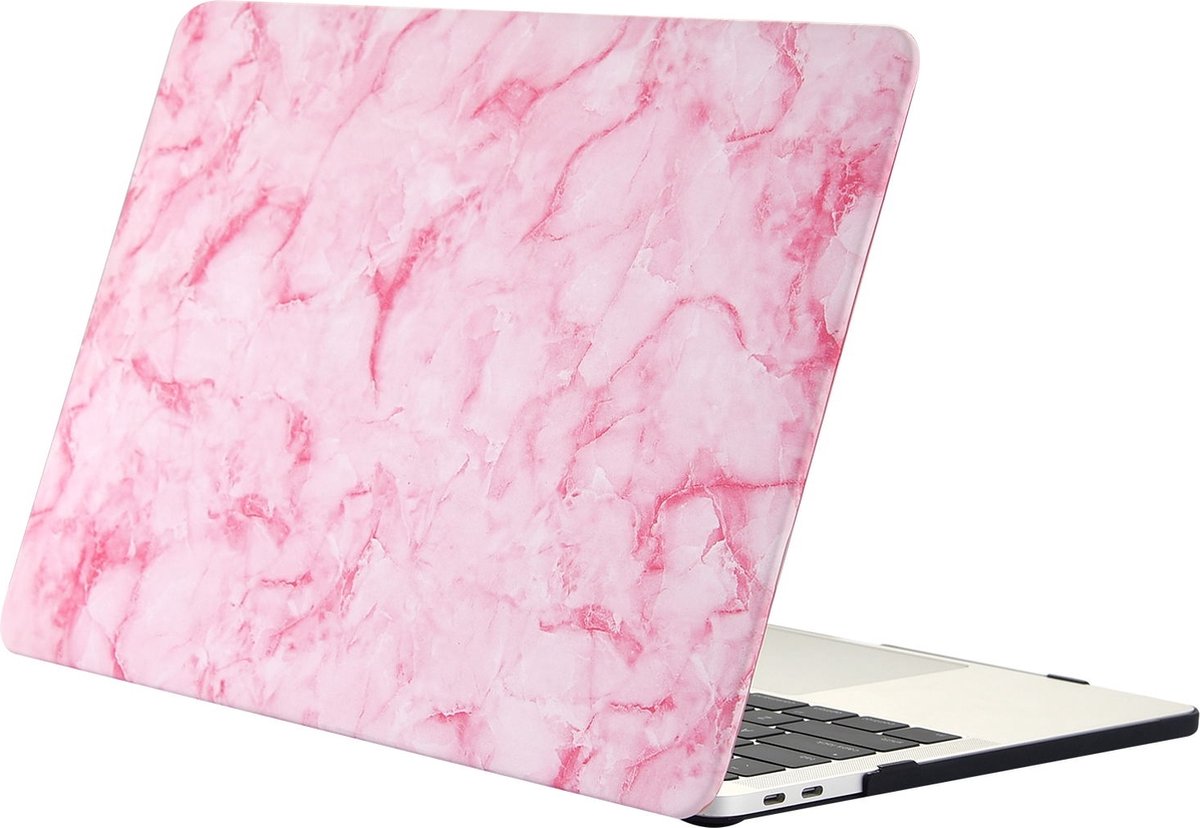 Mobigear - Laptophoes geschikt voor Apple MacBook Pro 15 Inch (2016-2019) Hoes Hardshell Laptopcover MacBook Case | Mobigear Marble - Roze - Model A1707 / A1990