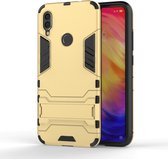 Xiaomi Redmi Note 7 Hoesje - Mobigear - Armor Stand Serie - Hard Kunststof Backcover - Goud - Hoesje Geschikt Voor Xiaomi Redmi Note 7