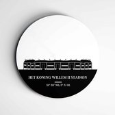 IDecorate - Schilderij - Koning Willem Ii Stadion Voetbalclubs - Zwart En Wit - 90 X 90 Cm