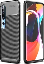 Xiaomi Mi 10 Pro Hoesje - Mobigear - Racing Serie - TPU Backcover - Zwart - Hoesje Geschikt Voor Xiaomi Mi 10 Pro