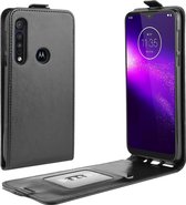 Motorola One Macro Hoesje - Mobigear - Serie - Kunstlederen Flipcase - Zwart - Hoesje Geschikt Voor Motorola One Macro