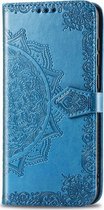 OnePlus 8 Pro Hoesje - Mobigear - Mandala Serie - Kunstlederen Bookcase - Blauw - Hoesje Geschikt Voor OnePlus 8 Pro