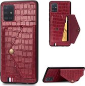 Samsung Galaxy A71 Hoesje - Mobigear - Croco Wallet Serie - Kunstlederen Backcover - Rood - Hoesje Geschikt Voor Samsung Galaxy A71