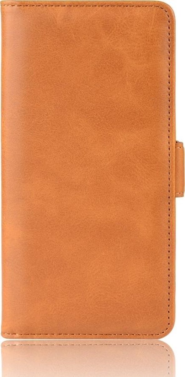 Mobigear Telefoonhoesje geschikt voor LG K50s Hoesje | Mobigear Slim Magnet Bookcase Portemonnee | Pasjeshouder voor 3 Pasjes | Telefoonhoesje voor Pinpas / OV Kaart / Rijbewijs - Cognac