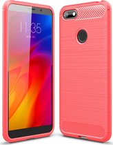 Motorola Moto E6 Play Hoesje - Mobigear - Brushed Slim Serie - TPU Backcover - Rood - Hoesje Geschikt Voor Motorola Moto E6 Play