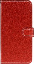 Mobigear Glitter Bookcase voor de Samsung Galaxy Note 20 Ultra - Rood
