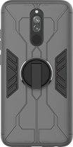 Xiaomi Redmi 8A Hoesje - Mobigear - Armor Ring Serie - Hard Kunststof Backcover - Grijs - Hoesje Geschikt Voor Xiaomi Redmi 8A