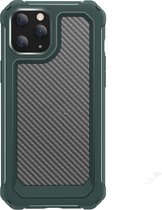 Apple iPhone 12 Pro Max Hoesje - Mobigear - Rugged Racing Serie - Hard Kunststof Backcover - Groen - Hoesje Geschikt Voor Apple iPhone 12 Pro Max