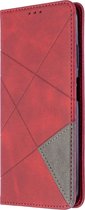 Huawei P40 Lite Hoesje - Mobigear - Rhombus Slim Serie - Kunstlederen Bookcase - Rood - Hoesje Geschikt Voor Huawei P40 Lite
