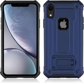 Mobigear Armor Stand Hardcase Hoesje - Geschikt voor Apple iPhone Xr - Blauw