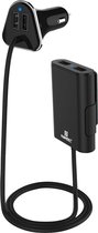 Haweel Backseat 4 USB Autolader  1.8 Meter 9.6A - Zwart