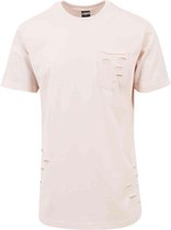 Urban Classics Heren Tshirt -M- Ripped Pocket Roze