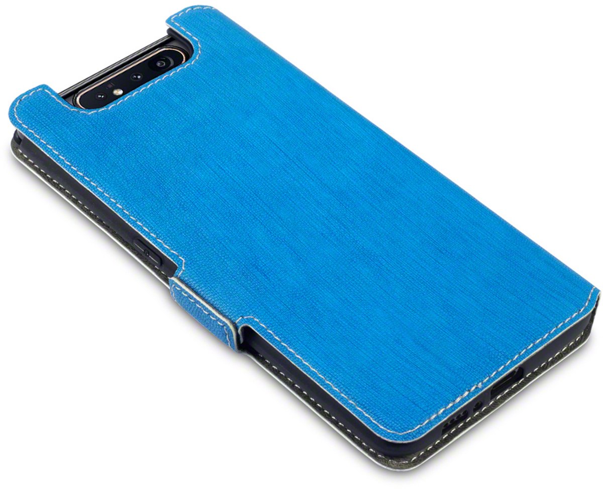 Qubits - slim wallet hoes - Geschikt voor Samsung Galaxy A80 - Lichtblauw