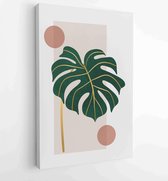 Botanical and gold abstract wall arts vector collection. 3 - Moderne schilderijen – Vertical – 1875717838 - 50*40 Vertical