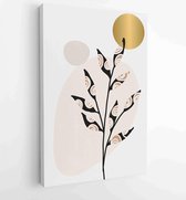 Botanical and gold abstract wall arts vector collection. 4 - Moderne schilderijen – Vertical – 1880158291 - 50*40 Vertical