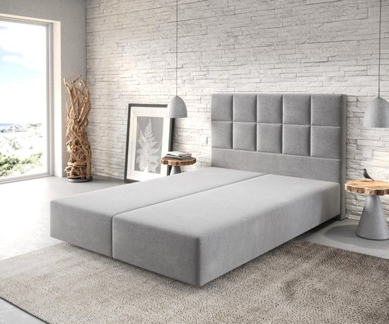 Boxspring-frame Dream-Fine microvezel grijs 140x200