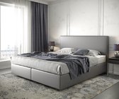 Bed Dream-Well Grijs 180x200 cm Kunstleder met matras en topper boxspring-bed