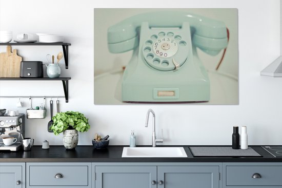 Un téléphone rétro vert 120x80 cm - Tirage photo sur toile (Décoration murale salon / chambre)