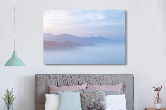 Brouillard sur toile de Chine 180x120 cm - Tirage photo sur toile (Décoration murale salon / chambre) XXL / Grand format!