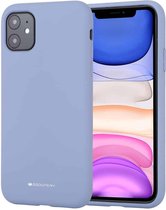 Voor iPhone 11 GOOSPERY SILICONE effen kleur Zacht vloeibaar siliconen schokbestendig Soft TPU-hoesje (lavendelgrijs)