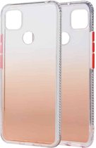 Voor Geschikt voor Xiaomi Redmi 9C Gradient Shockproof TPU Case met afneembare knoppen (oranje)