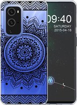 Voor OnePlus 9 gekleurd tekeningpatroon zeer transparant TPU beschermhoes (mandala)