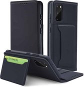 Voor Samsung Galaxy S20 5G Sterk magnetisme Schokbestendig Horizontaal Flip Vloeistofgevoel lederen tas met houder & kaartsleuven & portemonnee (zwart)