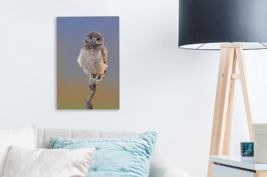Peintures sur toile - Hibou sur branche - 20x30 cm - Art Décoration murale