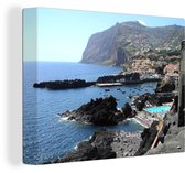 Peinture sur toile Diverses formations rocheuses le long de l'eau de mer de Madère - 120x90 cm - Décoration murale