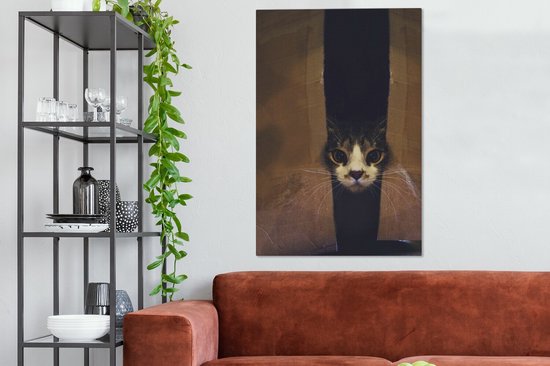 Peekaboo toile 2cm 80x120 cm - Tirage photo sur toile peinture (Décoration murale salon / chambre) / Animaux domestiques Peintures sur toile