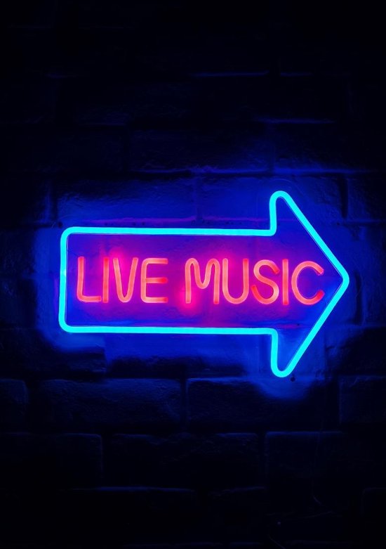 OHNO Neon Verlichting Live Music - Neon Lamp - Wandlamp - Decoratie - Led  -... | bol.com