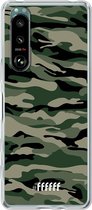 6F hoesje - geschikt voor Sony Xperia 5 III -  Transparant TPU Case - Woodland Camouflage #ffffff
