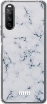 6F hoesje - geschikt voor Sony Xperia 10 III -  Transparant TPU Case - Classic Marble #ffffff