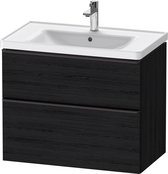 Duravit D-Neo wastafelonderkast 78.4x62.5x45.2cm 2 lades Eiken (zwart) Mat