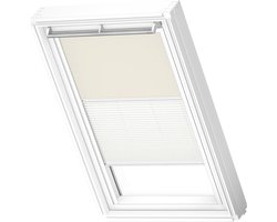 VELUX Origineel Verduisterend Rolgordijn Plus Plissé (DFD) Wit Kozijn, PK10, Licht Beige
