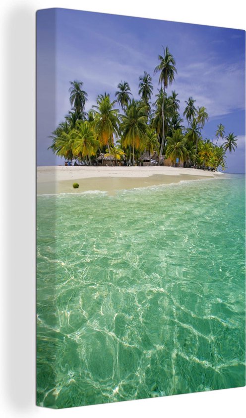 Île tropicale des îles San Blas au Panama Toile 90x140 cm - Tirage photo sur toile (Décoration murale salon / chambre)