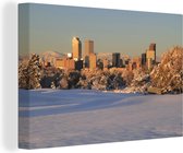 Canvas Schilderij Denver - Sneeuw - Berg - 60x40 cm - Wanddecoratie