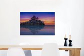 Canvas Schilderij Kasteel - Horizon - Frankrijk - 90x60 cm - Wanddecoratie