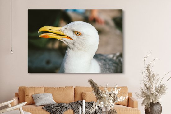 Angry Seagull 180x120 cm - Tirage photo sur toile (Décoration murale salon / chambre) XXL / Groot format!