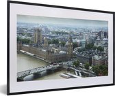 Fotolijst incl. Poster - Luchtfoto van Londen en de Big Ben - 60x40 cm - Posterlijst