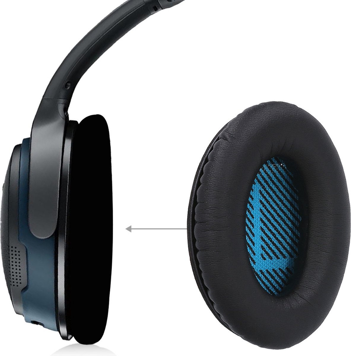 kwmobile 2x oorkussens geschikt voor Bose Soundlink Around-Ear Wireless II - Earpads voor koptelefoon in zwart – foto 3