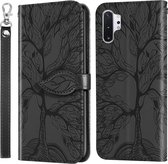 Voor Samsung Galaxy Note10 + Life of Tree Embossing Pattern Horizontale flip lederen tas met houder & kaartsleuf & portemonnee & fotolijst & lanyard (zwart)