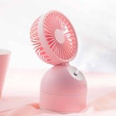 Qiwan Multifunctionele draagbare minispray Hydraterende bevochtiging USB-desktopventilator met 3 snelheidsregeling (roze)