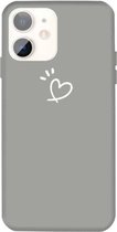Voor iPhone 11 Three Dots Love-heart Pattern Colorful Frosted TPU telefoon beschermhoes (grijs)