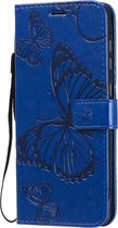 Samsung Galaxy A21s Hoesje - Mobigear - Butterfly Serie - Kunstlederen Bookcase - Blauw - Hoesje Geschikt Voor Samsung Galaxy A21s