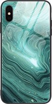 Voor iPhone X Marble Pattern Glass beschermhoes (DL02)